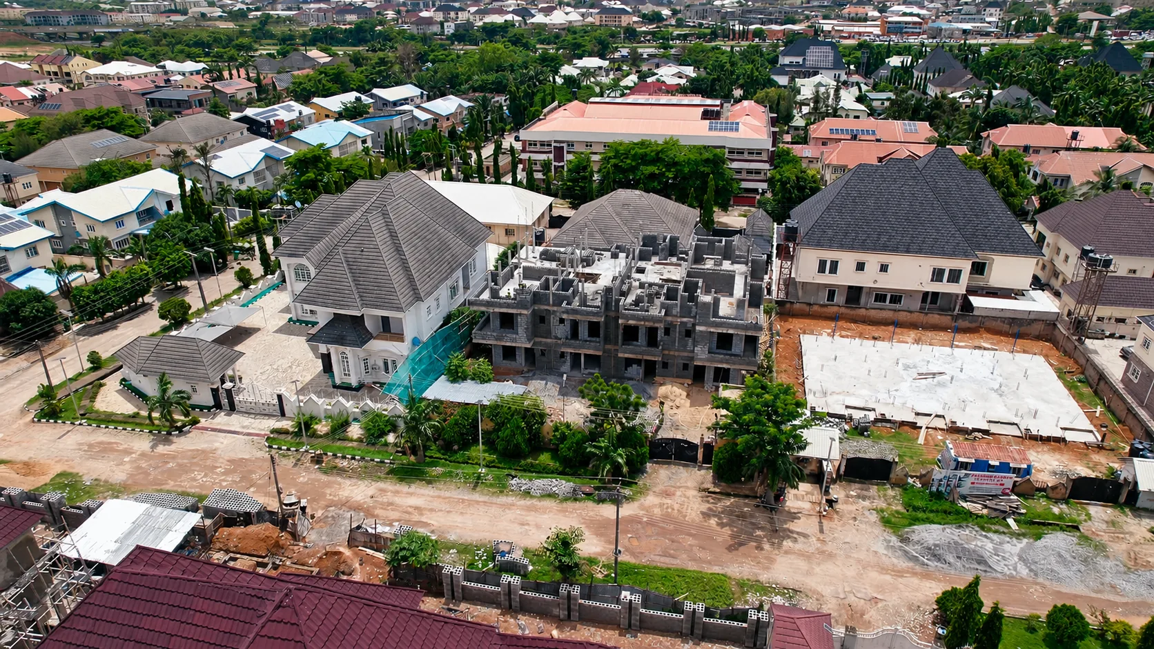 The Midtown Terraces during construction, viewed from above